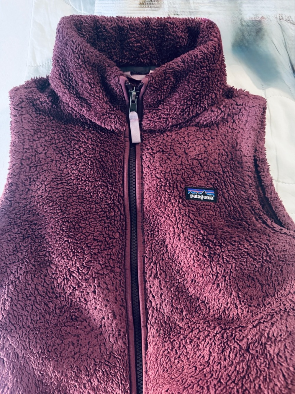Patagonia Kids Burgundy Plush Fleece Vest
